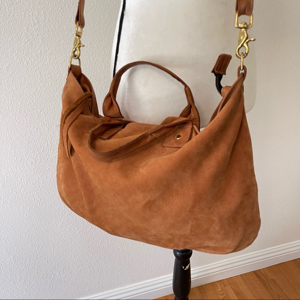 Clare Vivier Nubuck Messenger Bag Chesnut - Picture 3 of 12